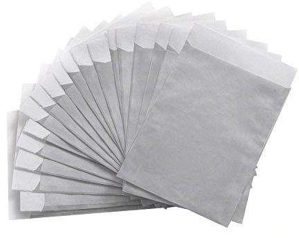 Logbuch-Verlag 25 kleine Papierbeutel silber grau 9,5 x 14 cm mini Papier Tüten Umschlag silberfarben Hochzeit Gastgeschenk Mitgebsel Tütchen