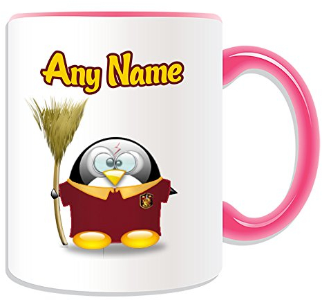 Personalised Gift - Wizard Harry Mug (Penguin Film Character Design Theme, Colour Options) - Any Name/Message on Your Unique - Costume Movie Superhero Hero Mage