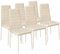 tectake® eleganter Stuhl mit hoher Rückenlehne, 6er Set, Pflegeleichte Esszimmerstühle, Küchenstühle 6er Set, Stühle 45 x 48 x 98,5 cm, Polsterstuhl modern und bequem - beige