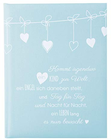 Goldbuch Babytagebuch Poetry Blue, Babybuch 21 x 28 cm, Tagebuch für Babyzeit mit 44 illustrierte Seiten, Buch mit Leinenstruktur, Blau, 11131