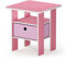 Furinno Andrey Beistelltisch Nachttisch mit Schublade, Rosa