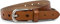 styleBREAKER Damen Leder Gürtel Unifarben mit Azteken Zacken Prägung und geprägtem Dorn, kürzbar 03010110, Größe:95cm, Farbe:Cognac