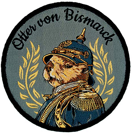 Café Viereck ® Otter von Bismarck Fun Morale Patch Abzeichen gewebt mit Klett - 8,5 cm