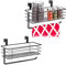Relaxdays 2X Portaspezie da Appendere, Mensola con Portasciugamani, Cucina & Bagno, Portascottex, HLP: 18x31x17cm, Nero