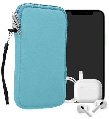 kwmobile Handytasche für Smartphones XL - 6,7/6,8 - Neopren Handy Hülle Hellblau - Handy Tasche 17,2 x 8,4 cm Innenmaße