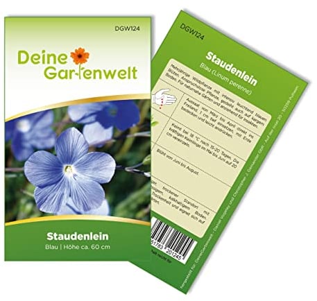 Lein blau Samen - Linum perenne - Leinsamen - Blumensamen - Saatgut für 50 Pflanzen