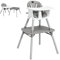 GYMAX 4 in 1 High Chairs, Convertible Baby Dining High Chair with Adjustable and Removable Tray & 5-Point Seat Belt, Multifunctional Infant Feeding Chair for Toddler (Gray)