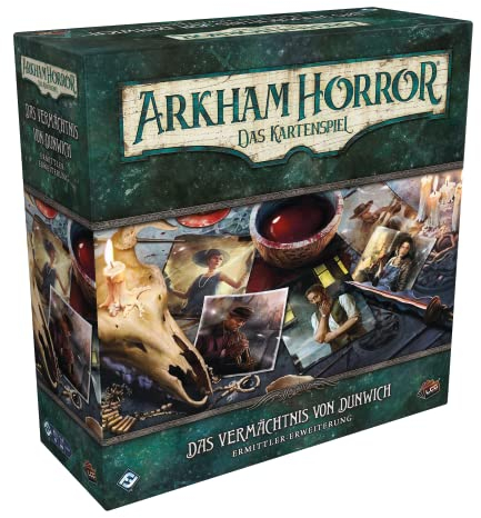 Fantasy Flight Games, Arkham Horror: LCG – Das Vermächtnis von Dunwich, Ermittler-Erweiterung, Expertenspiel, Kartenspiel, 1-4 Spieler, Ab 14+ Jahren, 45+ Minuten, Deutsch