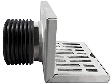 SXLSZ Duschablauf Edelstahl Duschrinne Bodensiphon Selbstreinigender Duschablauf Gitter Rostfrei Bodenbefestigung Ablaufrinne für Garten, Ecke,75 Pipe Diameter