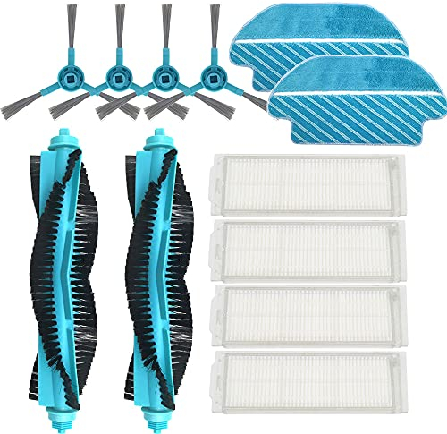 YanBan Kits de Repuesto para Cecotec Conga aspiradora 3290 3490 3690 Piezas de Repuesto Proscenic M7, Incluye 4 filtros HEPA, 4 cepillos Laterales, 2 cepillos giratorios y 2 paños para mopa