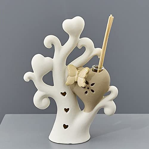 Ingrosso e Risparmio Profuma Ambienti a LED in Ceramica a Forma di Albero con Farfalla e Cuore, con Scatola Regalo Inclusa, Idee Nozze