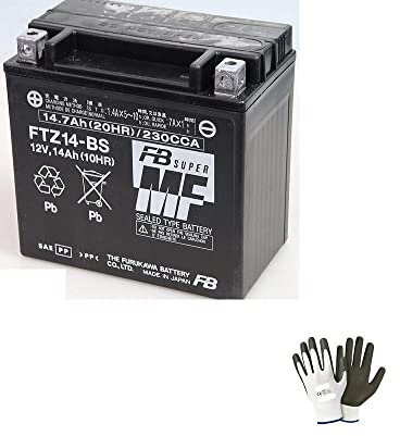 Compatible avec BMW R RT (K52) 1200 2014 A 2018 Batterie déjà prête à être chargée scellée FURUKAWA FTZ14BS batteries actives 14 Ah ampères 12 V 150 x 87 x 145 mm