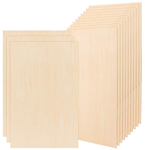MUKCHAP 15 Pack 300 x 200 x 1.5mm Plywood Sheets, Unfinished Basswood Boards, Wood Sheets for DIY Crafts Architecture Model