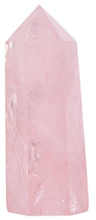 Justinstones Large Rose Quartz Crystal Tower Healing Crystal Wand for Spiritual Use Hexagonal Point Reiki Chakra Gemstone Home Office Decor
