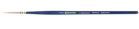 Escoda Chronos Series 1351 Artist Watercolor & Acrylic Paint Brush, Synthetic Toray Fiber & Red Sable Blend, Pointed Round, Size 2/0