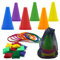 Worown 3 in 1 Carnival Games Set, Ring Toss with Bean Bag, Including Soft Plastic Cones for Outdoor Games, Kids Birthday Party Toss Combo 31 Pcs