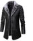 Vintage Style Winter Weiches Schaffell Pilot Pelzjacke Braun für Herren mit Kunstleder, Herren Flieger Faux Shearling Schaffell Leder Bomber Fliegerjacke (Color : Black, Size : M)