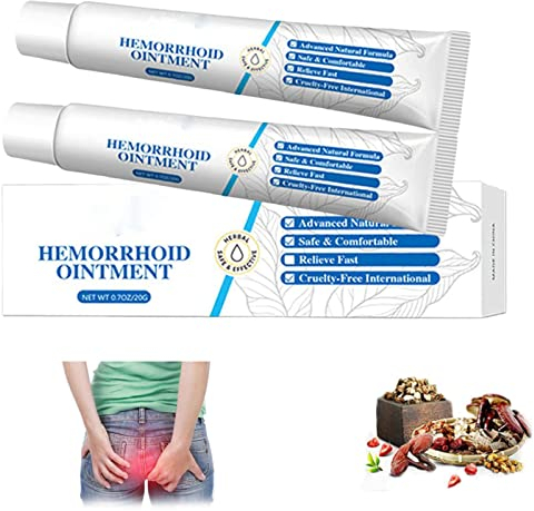 natürliche Kräuterhämorrhoiden Salbe, 20g Hämorrhoidensalbe, Bio-Kräuterhämorrhoidencreme-lindert Schwellungen, Juckreiz, Schmerzen (2PCS)