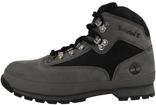 Timberland Stivali stringati da uomo Euro Hiker Leather, Medium Grey Nubuck A64rd, 45.5 EU