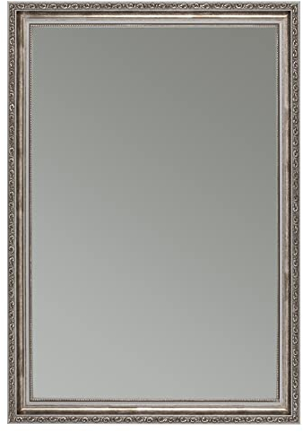 CLAMARO 'Viktor' Antik Wandspiegel 40x50 cm mit Rahmen | Grau Silber | Shabby Chic Vintage Barock Spiegel mit Holzrahmen | Barockspiegel inkl. Metall Aufhänger und Montagematerial