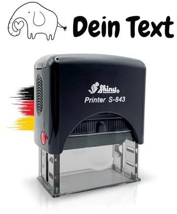 JUST REFINE® Personalisierter Namensstempel für Kinder – Selbstfärbender Kinderstempel mit individuellen Texten und Tiermotiven – Perfekt als Adressstempel für Schule, Kindergarten & Geschenk
