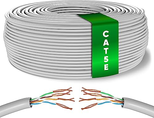 Mr. Tronic, Granel Cable Ethernet Categoría 5E de 25 m, Cable de Red LAN para Internet Rápida y Fiable (25 Metros, Gris)