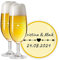LALALO Leonardo Hochzeit Bierglas Geschenk-Set (2 St.) graviert, Biertulpe/Pilstulpe mit Gravur personalisiert als Hochzeitsgeschenk, Hochzeitstag, Standesamt (Liebespfeil)