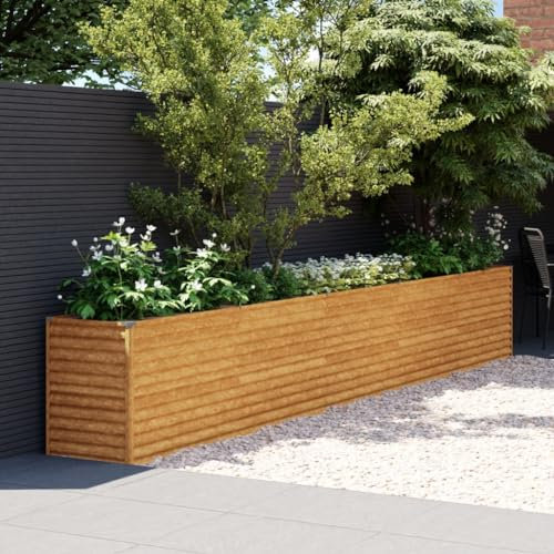 CIADAZ Lit surélevé de Jardin 482x50x69 cm Acier corten,Bordure Pierre,Kit Gabion,Gabion Jardiniere