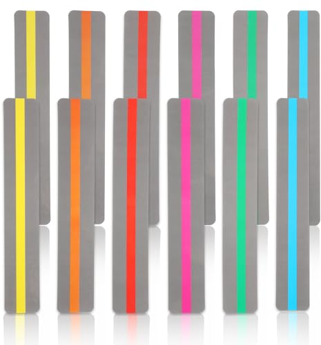 Prasacco 12 Stück Leselineal, Lesehilfe Kinder 6 Farben Geführte Lesestreifen Legasthenie Leitlineal 19 x 3,2 cm Lesemarke Lineal für Kinder, Schüler, Buchliebhaber, Legastheniker