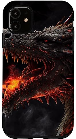 Dragon Ready To Spit Fire Dark Illustration Case for iPhone 11