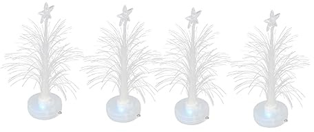 jojofuny 4piezas Luces Led Navidad Decoración De Árbol De Navidad Fibra Óptica Lámpara De Escritorio Accesorio De Fiesta