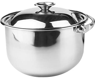 ANSNOW Stainless Steel Cooking Pot Cooking Utensil Pan Heavy Duty Stockpot round Pasta Pot Large Stock Soup Cooking Pot Stainless Steel Steamer Stainless Steel Basin Gas Salad Burner/Silver/17.5*17.
