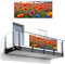 MuchoWow© Balkongeländer Sichtschutz Einseitig 90x200 cm Groß PVC Garten Windschutz Seitlich ohne Bohren Wetterfest Zaunsichtschutz Terrasse Balkon Abdeckung Landschaft - Blumen - Farbenfroh
