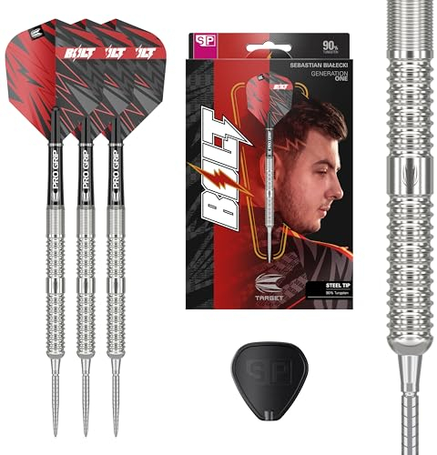 Target Darts Sebastian Bialecki Gen 1 Swiss Point Steeldarts, 90% Tungsten Darts, 22G | Generation 1 Bialecki Steeldarts, Spieler Edition Swiss Points Darts Set, Profi Dart Set