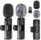 Micro Cravate sans Fil, 2 Pièces Mini Micro, Microphone De Lavalier sans, Micro Professionnel à Clipser pour Diffusion en Direct, Interviews, Tiktok