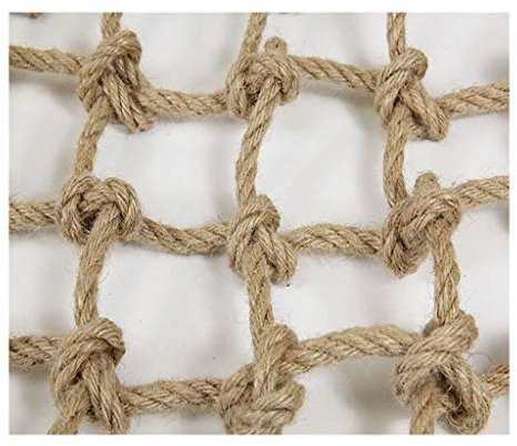 FOELANNE Jute-Hanf-Netz, Seilnetz für Spielplatz, Seilnetz, Jute-Kletternetz, Robustes Hanfseil, Frachtnetz, Kletternetz, Hanfseil, Handlauf, Kletternetz, Juteschnur(1x10m (3.28X32.8ft))