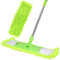 Dust Mop for Floor Cleaning with 2 Washable chenille Pads and Extendable 55” Long Handle, Dry Wet Flat Mop with Scouring Pad for Hardwood, Laminate, Tile, Marble ，Green