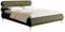 Selsey Bett Polsterbett Doppelbett 160 x 200 cm Mit Zweikammer Bettkasten Gasdruckfeder Metallrahmen Goldene Beine Schlafbett Chenille Olivengrün Roule