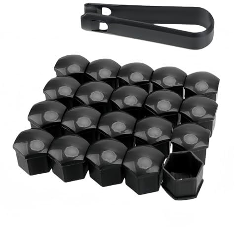lcyen 20 Piece Car Wheel Nut Caps, Hexagonal Tire Nut Bolt Caps Covers, Automobile Nut Cover, Wheel Hub Nut Protective Cover with Removal Tool Set,Automotive Universal Nut Cover (17mm)