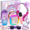 G.C Unicorn Toys Gifts for Girls 5 6 7 8 9 10 11 12 Year Old, Karaoke Machine with LED Microphones Wired Headphones Water Bottle, Unicorn Toys Birthday Present Princess Gifts for Girls Teen