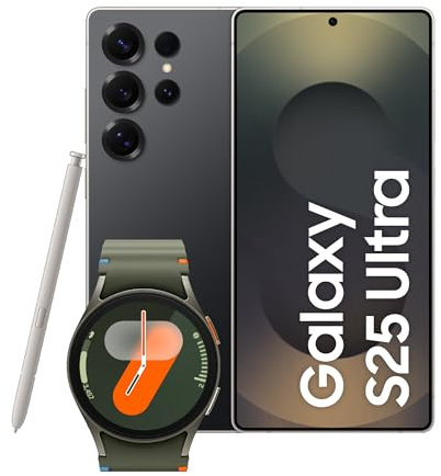Samsung Galaxy S25 Ultra con Galaxy Watch7 40mm BT Green, Smartwatch Fitness Tracker, Smartphone AI con 3 anni di Garanzia del produttore, RAM 12GB, 1TB, Titanium Black
