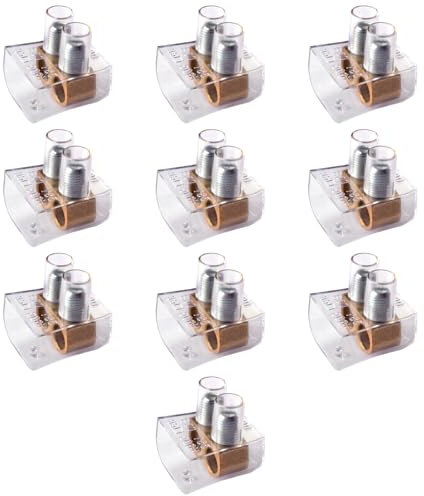 10 Morsetti forbox doppio, bipolare, sezione 2x 1,5mm² 1,5mmq, 2 poli, morsetto per cablaggio forbox, campanelle, in policarbonato e ottone, per scatole di derivazione, 380V 17,5A