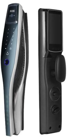 LYFDPN Cerradura electrónica Digital con cámara Cerradura de Puerta Inteligente con batería Biometría Huella Dactilar