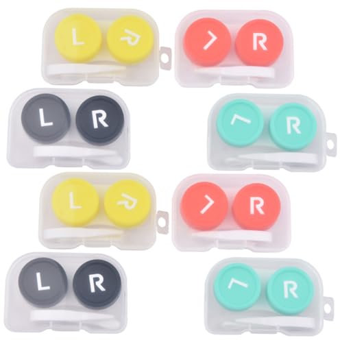 WEKAMOS 8 Piezas Estuche de Lentes de Contacto Portátil Caja de Viaje con Reemplazables Accesorios Prácticos Uso Diario Color Color
