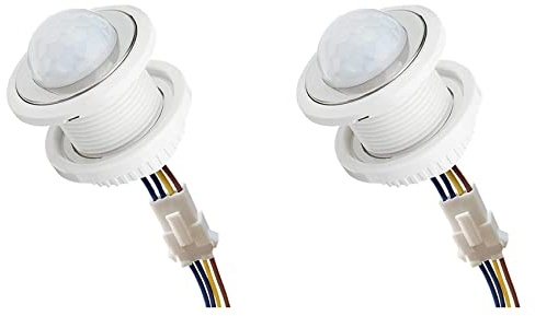Uikdjgu 2X Mini Motion Sensor Light Switch 110-220V PIR Sensor Smart Detection Time Delay Adjustable Infrared Induction Detector