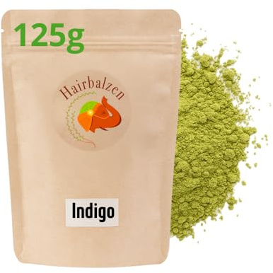 Indigo polvere pura 125g (indigofera tinctoria) per colorazione vegetale, tintura naturale per capelli scuri