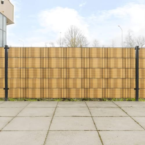 Lot de 10 brise-vue pour balcon - Marron clair - 255 x 19 cm - En polyrotin - Imperméables - Résistant aux UV - 0,7 mm d'épaisseur - Pour balcon et jardin - Montage facile