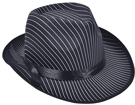 Bristol Novelty BH480 Gangster-Hut, Men, Gestreift, Schwarz, Einheitsgröße