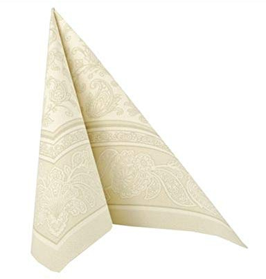 20 Servietten ROYAL Collection 1/4-Falz 40cm x 40cm champagner Ornaments