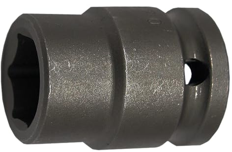 SW-Stahl 07985L-27 Krafteinsatz 1 Zoll - 27 mm Schlagschrauber-Nuss | Kurze Impact-Steckschlüssel-Nuss aus Chrom-Molybdän-Stahl, Außensechskant mit Rille und Bohrung, 60 mm lang